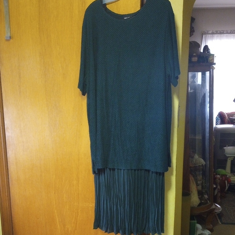 Sharade of California Hunter Green 2-Piece Plus Size Maxi Dress, Size 22W